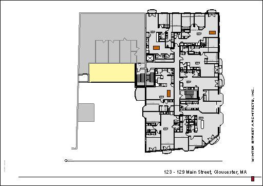 Upper-level floor plan showing condominium unit layouts and circulation.