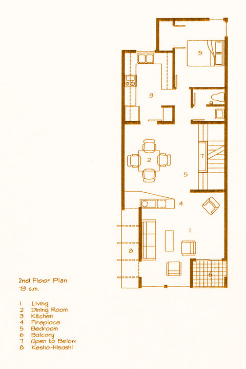 A 2nd Floor Plan architectural floor diagram showing labeled room layouts and measurements on a light cream background.