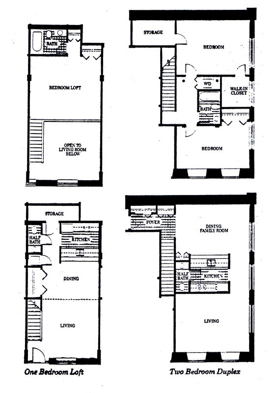 Additional condominium floor plans featuring loft and duplex configurations.