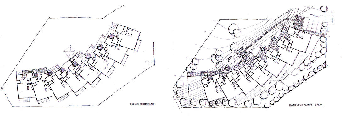 Site plan and floor plans illustrating the layout of the proposed 21-unit luxury condominium development in Victoria, British Columbia.